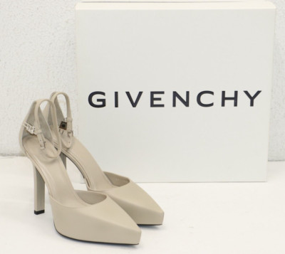 Givenchy G-lock Ivory Leather Platform Heels Ankle Strap EU 39 US 9