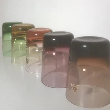 Vintage Sussmuth Crystal SHOT Glasses Handmade Germany 5 MULTICOLOR Rainbow Bar