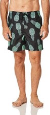 Kanu Surf Swim Trunks Men XXL Black Pineapple Mesh Brief Lined Shorts