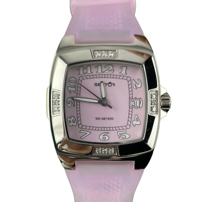 Armbanduhr sector 230 Quarz Unisex Swiss Made 36 MM Strass Stahl Silikon Pink