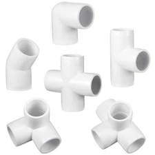 42 Pieces Pvc Pipe Fittings Elbow Set Tent Connection Tee Heavy Duty Pvc Elbow F
