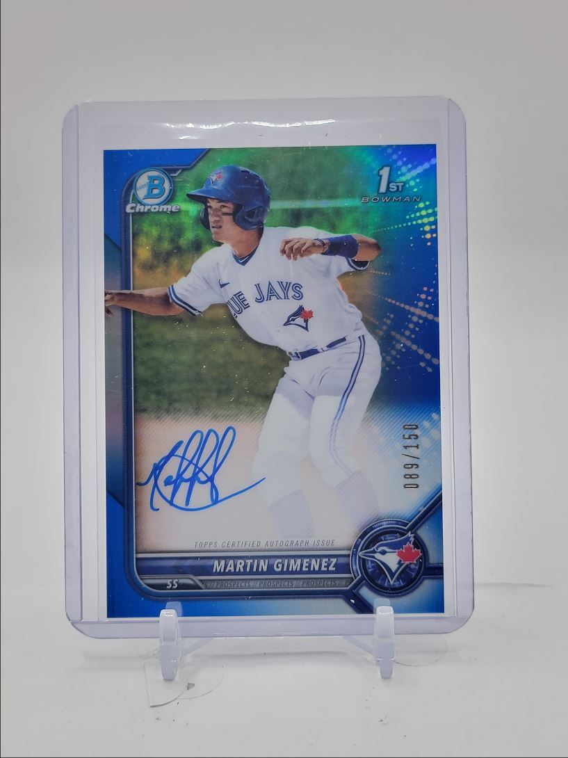 MARTIN GIMENEZ 1 2022 BOWMAN CHROME 1ST AUTOGRAPH BLUE AUTO /150 Q0913