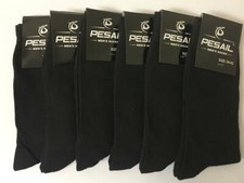6 PAIRS MEN'S BLACK COTTON RICH HIGH QUALITY SOCKS SIZE 39-42 (EU) = 6 - 8 (UK)