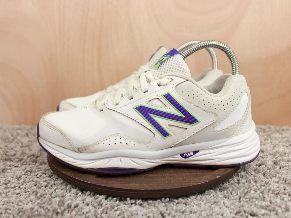 New Balance 624 Zapatos de Entrenamiento Cruzado para Mujer 6.5 Blanco Púrpura Cuero Tenis Foto 4 de 4