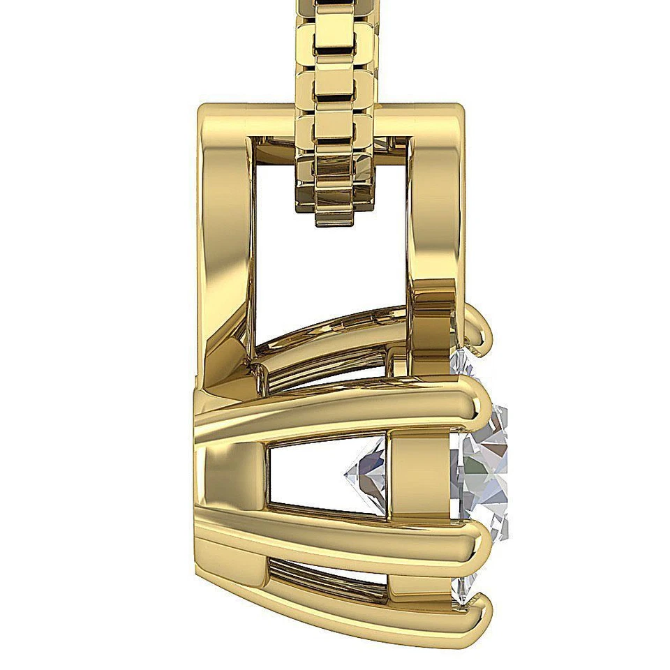 Pingente solitário coração VS1 F 0,25 ct conjunto de pinos cultivados em laboratório diamante ouro 14K 4,10 m - Imagem 4 de 4