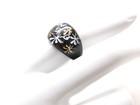 Lucite Dome Ring Fireworks? Cocktail Clear Reverse Painted  Black Vintage 7.25 — photo 7