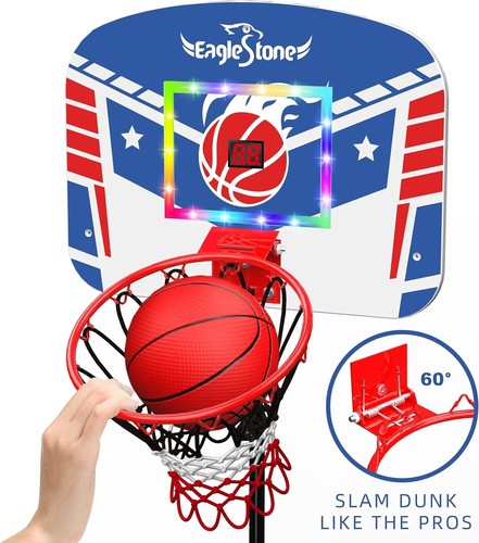 EagleStone Kids Basketball Hoop Indoor with Electronic Scoreboard - Picture 9 of 9