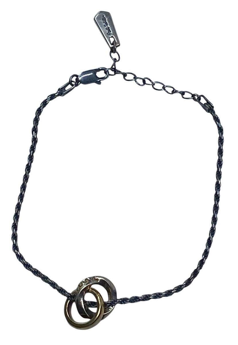 Paul Smith Chain Bracelet Gunmetal 2 Interlocked Ring Links Paul Smith Chain Bracelet Gunmetal 2 Interlocked Ring Links