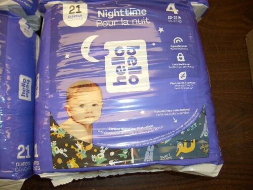 4 Pack-Hello Bello Nighttime Baby Diapers Size 4 22-37 lbs.-21 in each-Total 84 - Picture 4 of 7