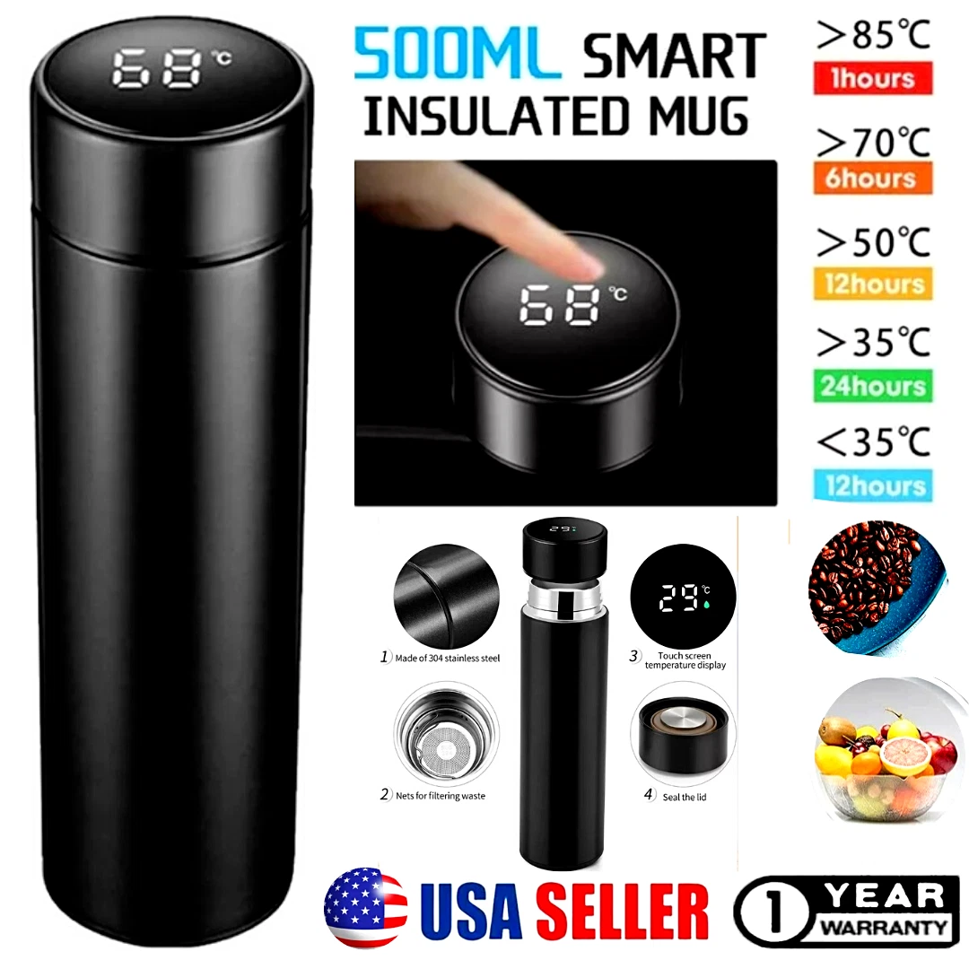 A Stainless Steel Intelligent Temperature Control Large Capacity 500ml  Water Cup Coffee Cup