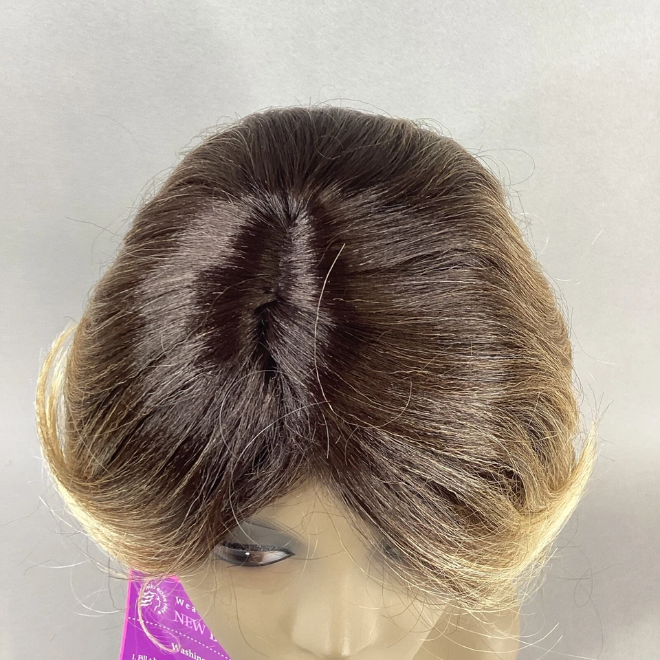 Peluca completa sintética rubia marrón oscuro CT147 hasta los hombros ondulada #DYX4/miel Foto 3 de 4