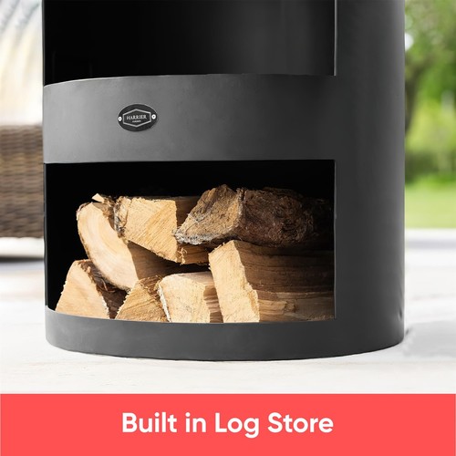 Black Wood Log Burner Woodburner Stove Heat Fireplace Burning Fire