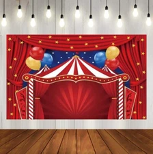 Circus Backdrop Carnival Theme Park Birthday Party Background Decoration Banner