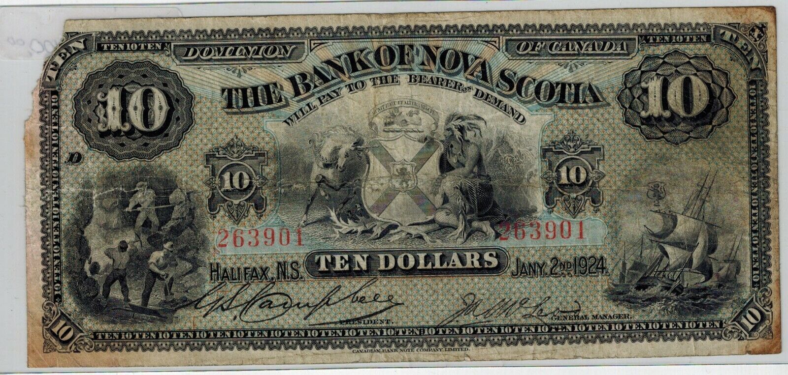 Canada - 1924 The Bank of Nova Scotia - $10 Banknote - 