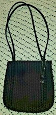 $79 1980s Brown Nine West Purse Handbag Dressy Spring Nylon Weave 9X9 Rare 