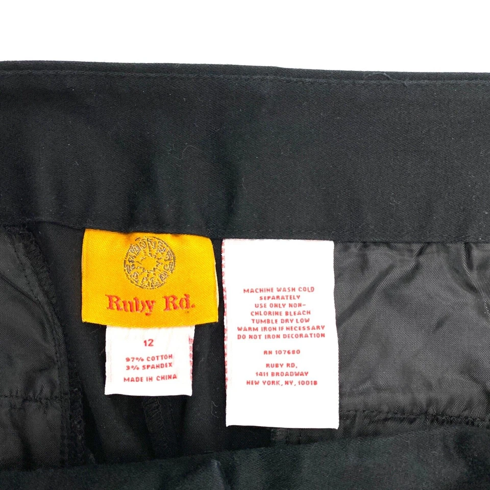 Ruby Rd Cropped Women's size 12 Dark Wash Black Chino Pants - Image 3 of 3