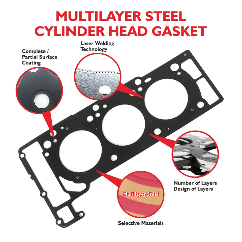 Juego de juntas de culata aptas para 98-05 Mercedes-Benz C320 E320 CLK320 y 04-08 Chrysler 3.2L Foto 2 de 4