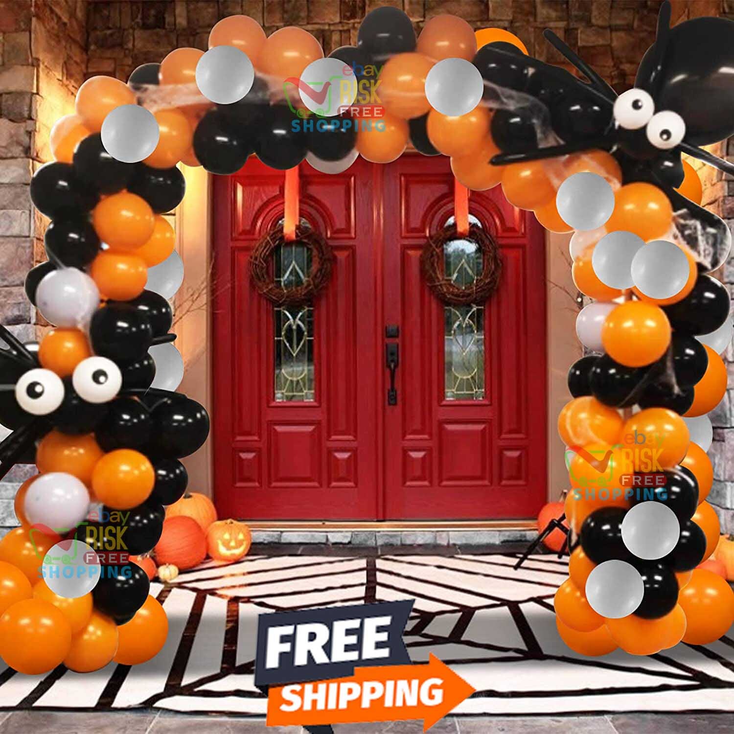 Halloween Confetti Latex Balloon Arch 100 Pc Kit Garland Party