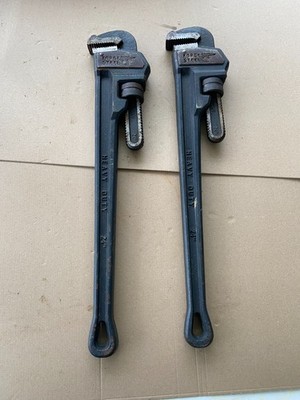 2 x Schwerlast geschmiedeter Stahl 2 Fuß verstellbar Stilson Rohr Affe Schraubenschlüssel 24 Zoll
