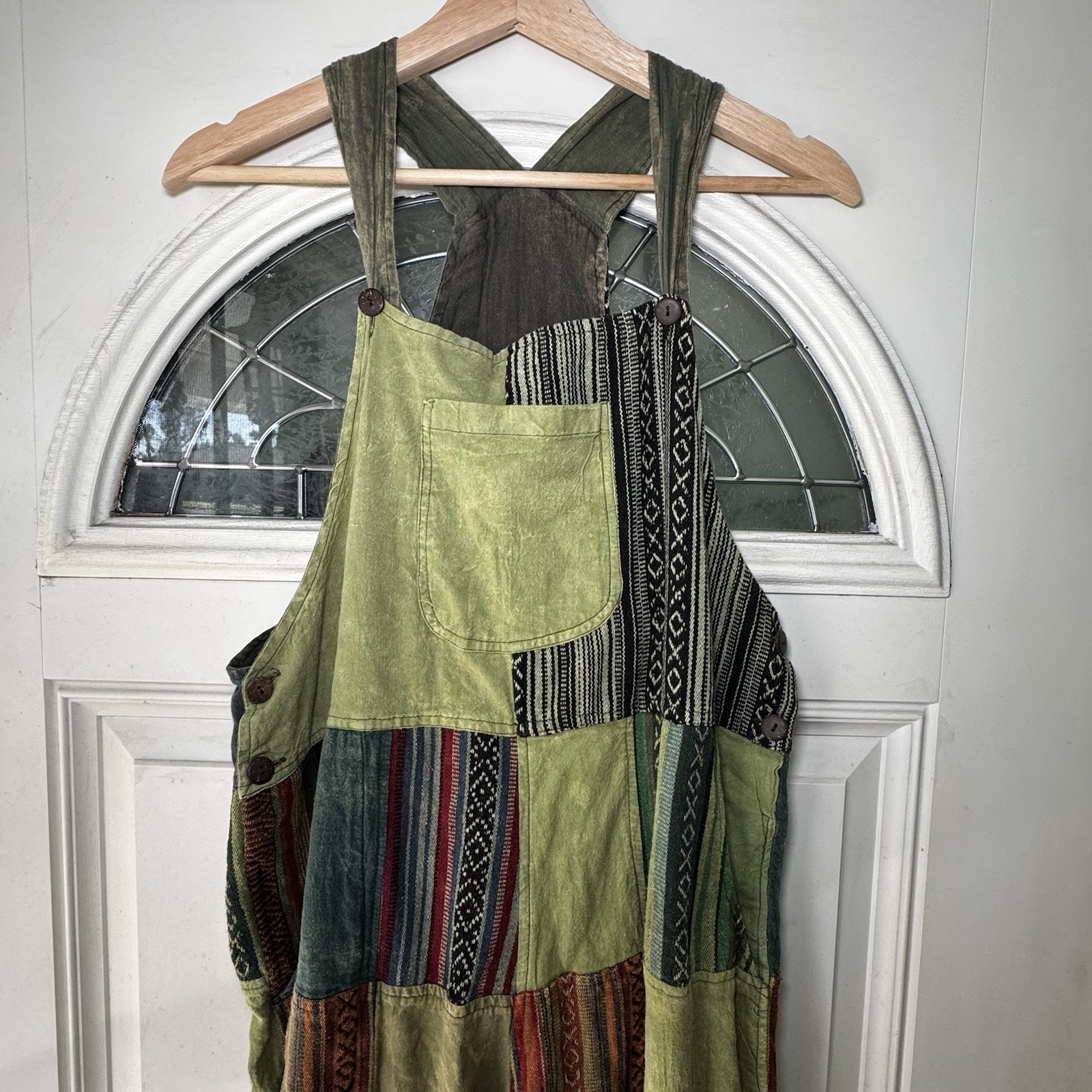 Gringo Patchwork Boho Overalls Small Festival Hip… - image 2