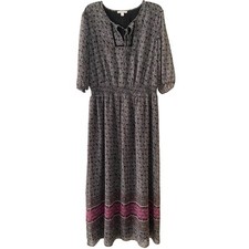 Westport 1962 Black/blue/pink Floral Maxi Dress Plus Sz16