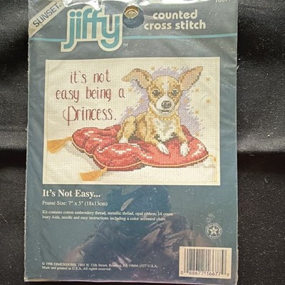 Jiffy Cross Stitch Kit  It s Not Easy Being a Princess  7x5 Framed 16677