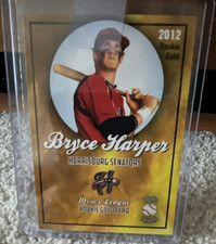 Rookie Phenom 2012 Gold Rookie Bryce Harper Harrisburg Senators Baseball Card. rookie card picture