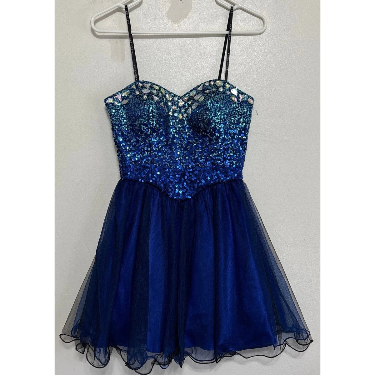 fashion nova blue jean dress Blue Midnight Masquerade Ball Gown – Noelle West Bridals main image 0