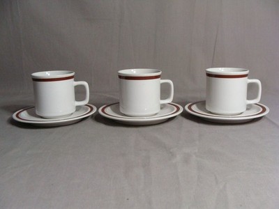 3 Stoneware FOUR SEASONS COLLECTION Cups & 3 Saucers In The Autumn Bouquet