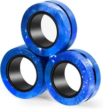 3pcs Magnetic Ring Cool Anxiety ADHD Silent Fidget Toys for Kids Adult and Teen 