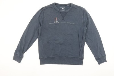 Due South Herren Sweatshirt blau Grafik Rundhals XS