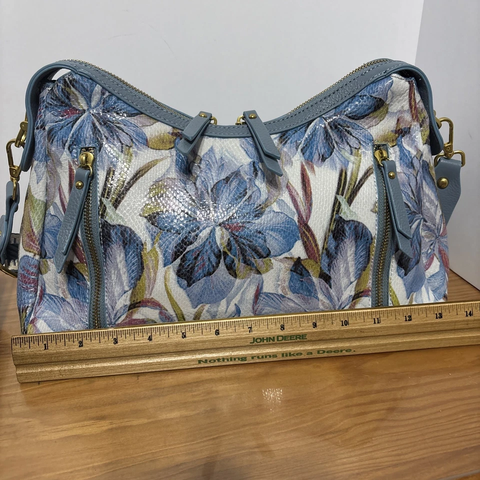 Sharif Legacy Milano 皮革挎包带斜挎包肩带-Iris 蓝色 — 第 4/4 张图片