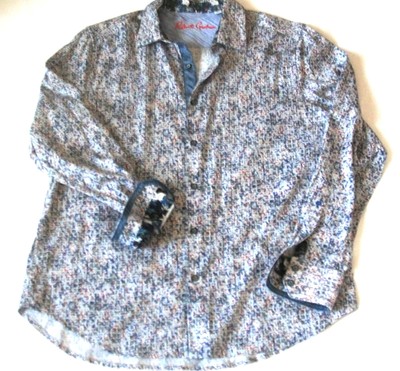 Robert Graham size XL men's shirt long sleeve multicolor abstract graphic cotton