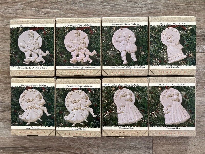 1993 Hallmark Lot of 8 SHOWCASE Christmas Ornaments