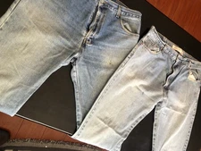 Vintage Levi’s 517 Boot Cut Denim Jeans 38x 36 90s y2k Light Wash Distressed