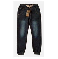 SkyHi Super Soft Denim Jogger Pants with Adjustable Waist Style F