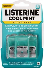 Listerine Cool Mint Pocketpaks Breath Strips 288 Ct Pack of 4 Fresh Mint