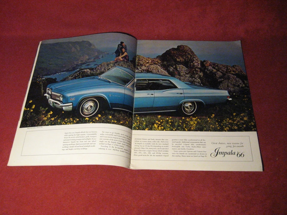 Chevy Impala Belair 1966 folleto de ventas grandes catálogo antiguo original Foto 4 de 4