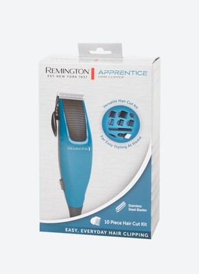 Remington Apprentice Hair Clipper HC5018 - 10 Piece Corded Hair Cut Kit - Blue