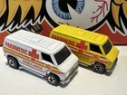 Lot Of 2 1976 Hot Wheels Redline Paramedic Super Van Near Mint! Yellow And White