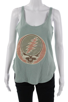 Next Level Apparel Womens Hippie Graphic Green Tank Size S