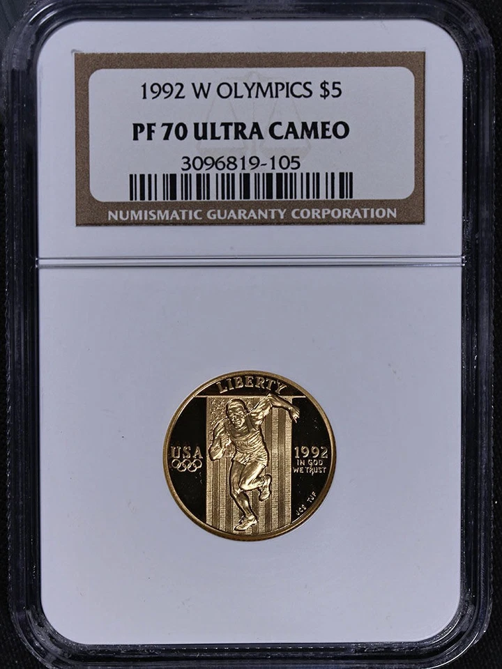 1992-W Olympics Commemorative Gold $5 NGC PF70 Ultra Cameo - STOCK - Image 3 of 4