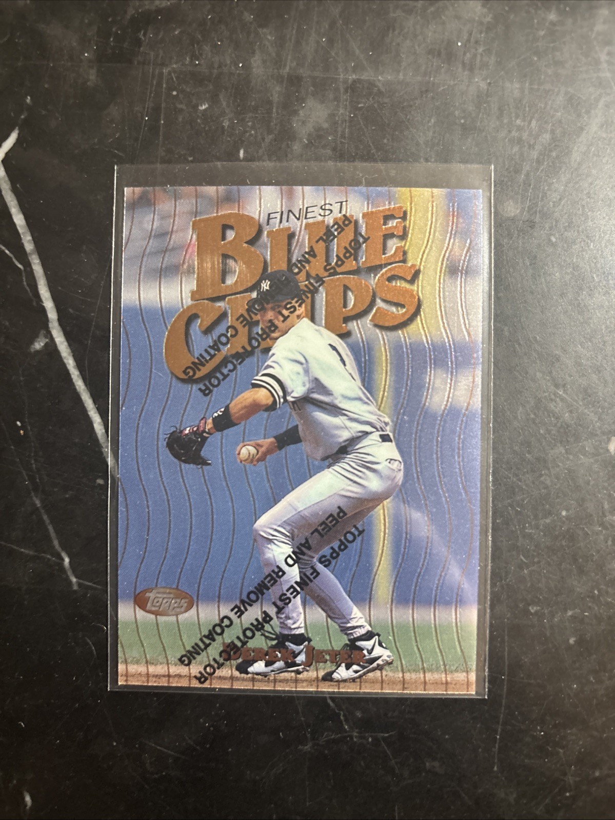 1997 Topps Finest DEREK JETER Blue Chips Insert w/ Peel #15 Theme B26! HOF