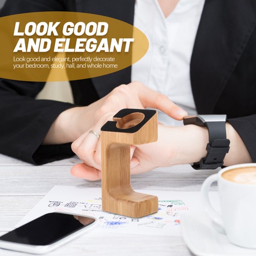 Watch Display Stand Bamboo Charging Dock Station Travel - 第 11/12 張圖片