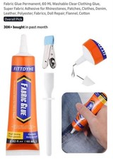 Permanent Fabric Glue 60 ML Washable Clear Clothing Adhesive for Patches