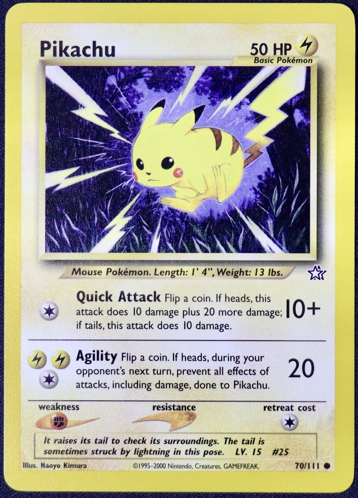 Pikachu 70/111 Neo Genesis LP Pokemon Card WOTC Vintage 2000