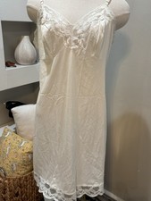 Lily of France Full Slip Ivory 38 Solid Nylon Lace Accents Adjustable Straps