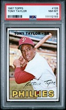 1967 TOPPS #126 TONY TAYLOR PSA 8