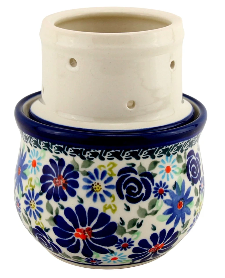 Plato de mantequilla francés de cerámica polaca de Zaklady Boleslawiec Polonia - Vasija de mantequilla Foto 2 de 4