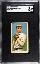 1909 T206 Christy Mathewson White Cap Sweet Caporal Back - SGC 3 VG